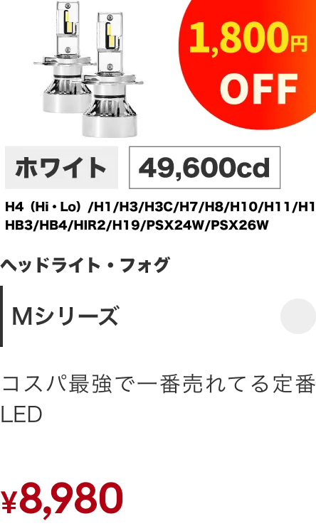 ヘッドライト/フォグランプ Mシリーズプレミアム