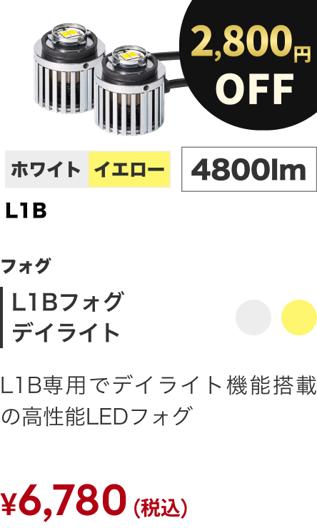 L1Bフォグ デイライト 2800円OFF