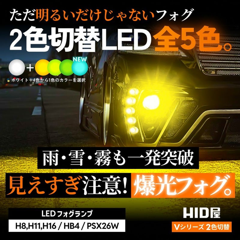 LED フォグランプ 5600lm - 9900lm H8 H11 H16 HB4 PSX26W Vシリーズ 2 
