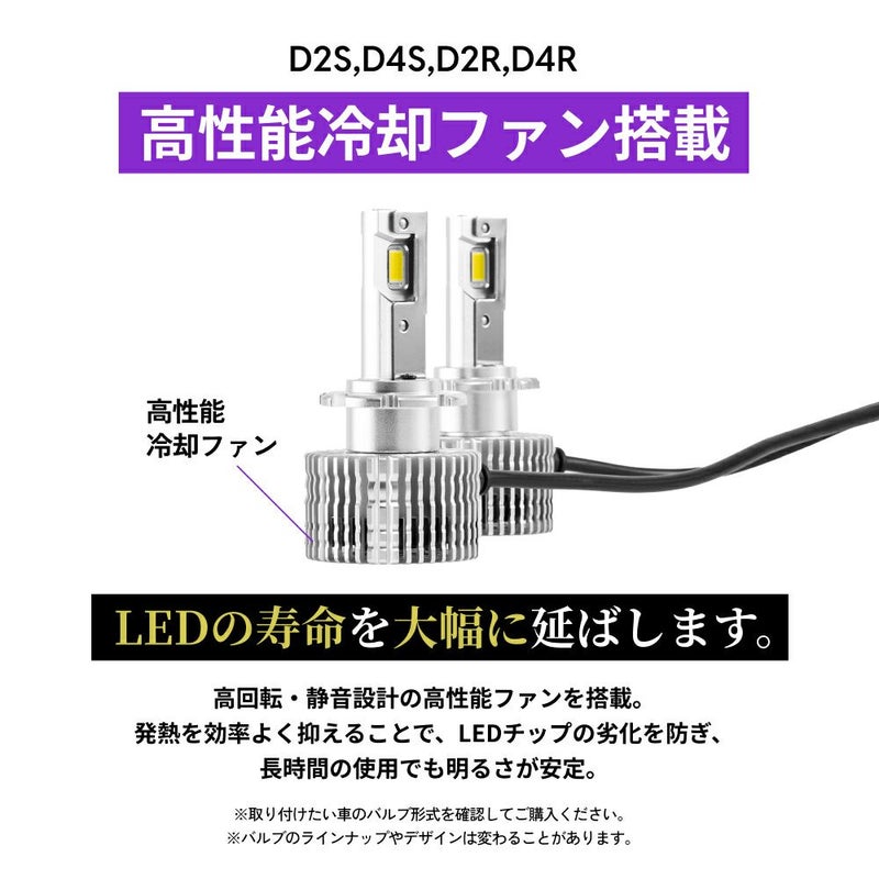 LED ヘッドライト 20200cd 6500K D2S D2R D4S D4R Dシリーズ 車検対応 