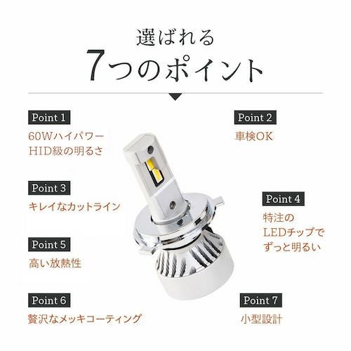 LED ヘッドライト フォグランプ 49600cd 6500K H4 Hi/Lo H7 H8 H11 H16