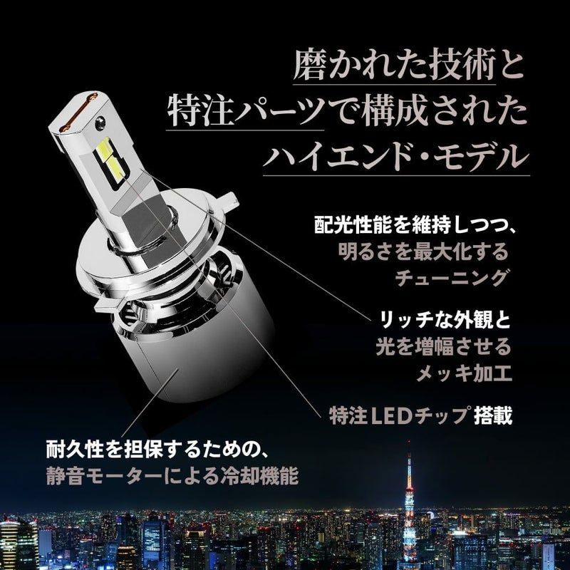 LED ヘッドライト フォグランプ 68400cd 6500K H4 Hi/Lo D2S D4S H7 H8 