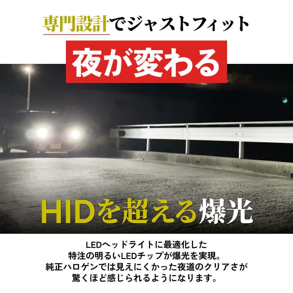 LED ヘッドライト フォグランプ 38700cd 6500K H4 Hi/Lo H8 H11 H16