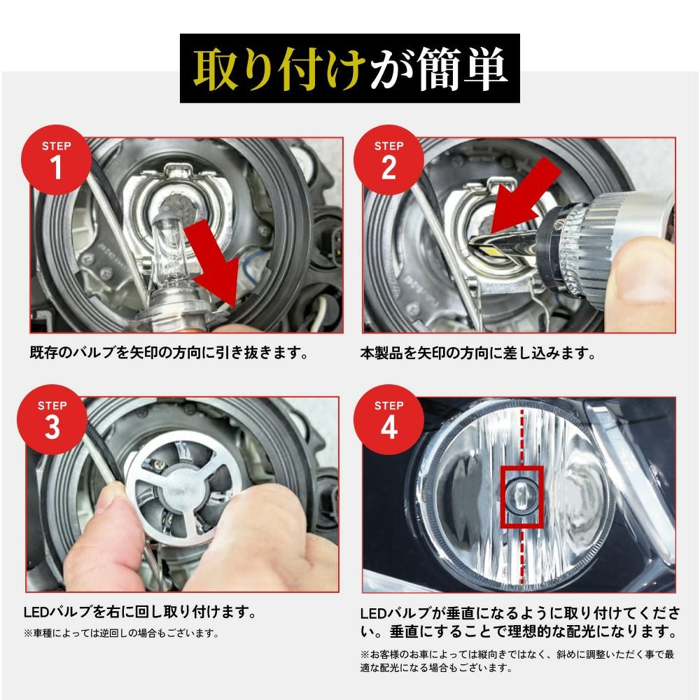 LED ヘッドライト フォグランプ 38700cd 6500K H4 Hi/Lo H8 H11 H16