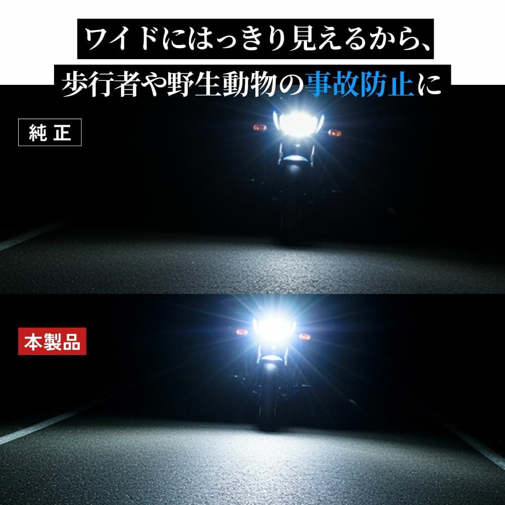 バイク用 LEDヘッドライト Mシリーズ 6500K白光 車検対応・2年保証