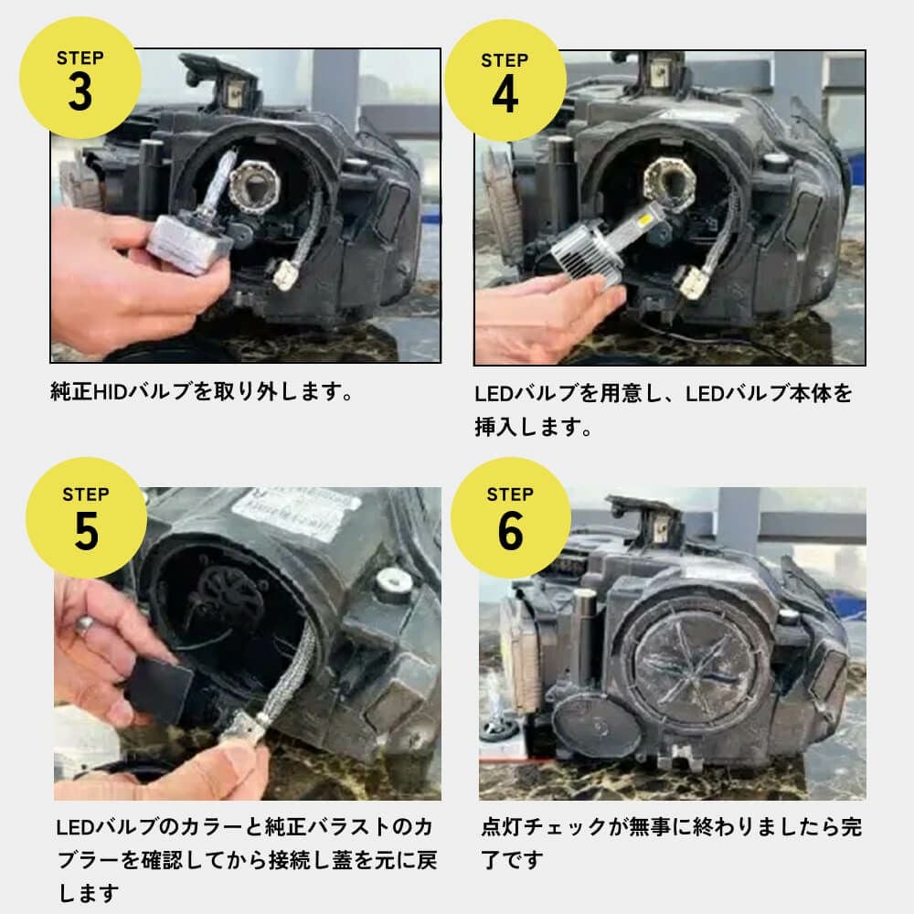 LED ヘッドライト 20200cd 6500K D1S D3S Dシリーズ 車検対応 2年保証