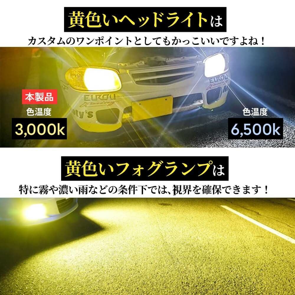 LED ヘッドライト フォグランプ 32500cd 3000K H4 Hi/Lo H8 H11 H16