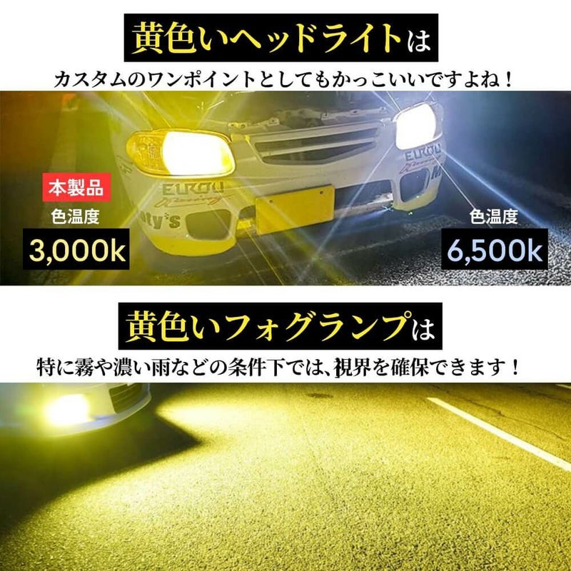 LED ヘッドライト フォグランプ 32500cd 3000K H4 Hi/Lo H8 H11 H16 
