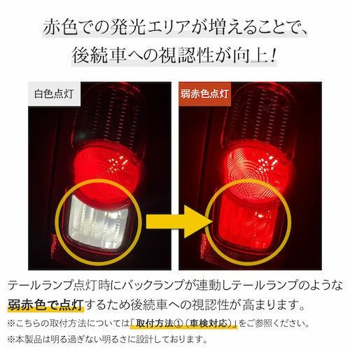2色切替LEDバックランプ ホワイト&レッド6500K LEDチップ40基 車検対応