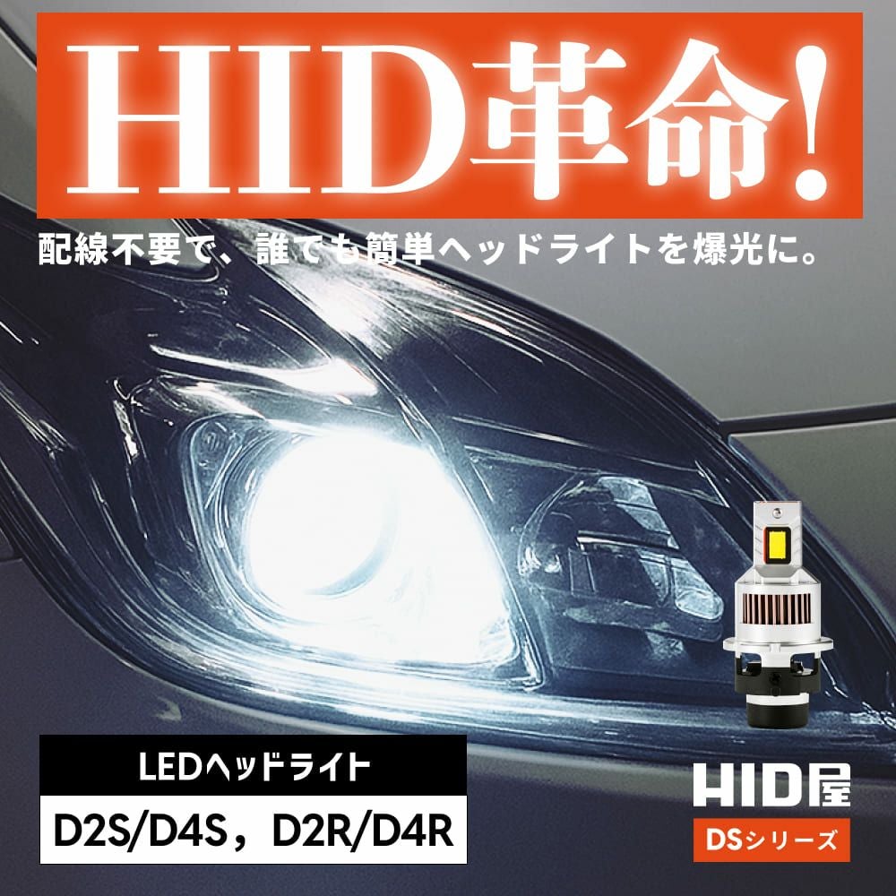 HID屋 DSシリーズ D2S専用 19300cd LED ヘッドライト 19300cd 6500K D2S D2R D4S D4R DSシリーズ 車検対応