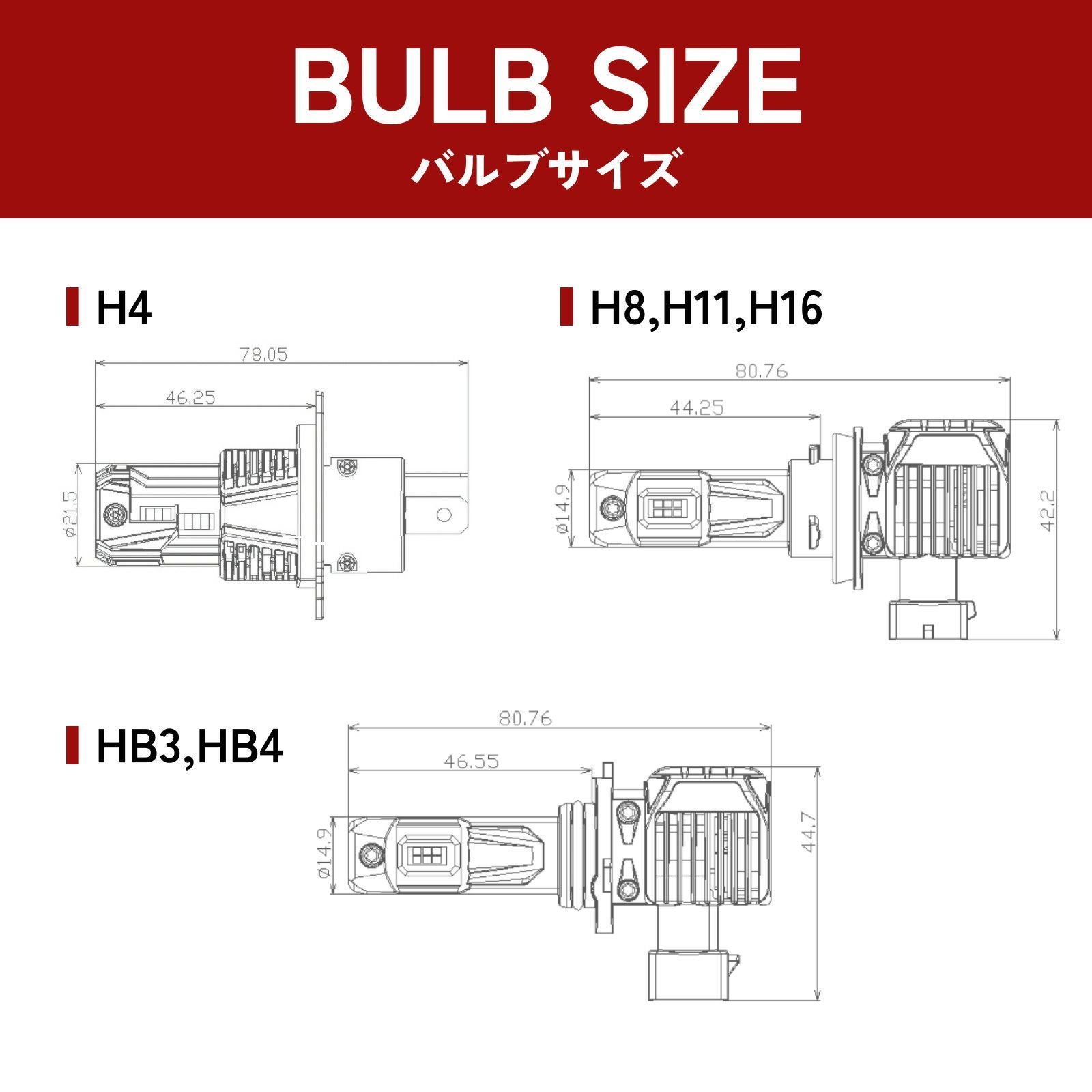 LED ヘッドライト フォグランプ 21600cd 6500K H4 Hi/Lo H8 H11 H16