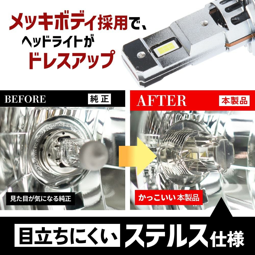 LED ヘッドライト フォグランプ 6500K H1 H3 H7 SSシリーズ 車検対応 2