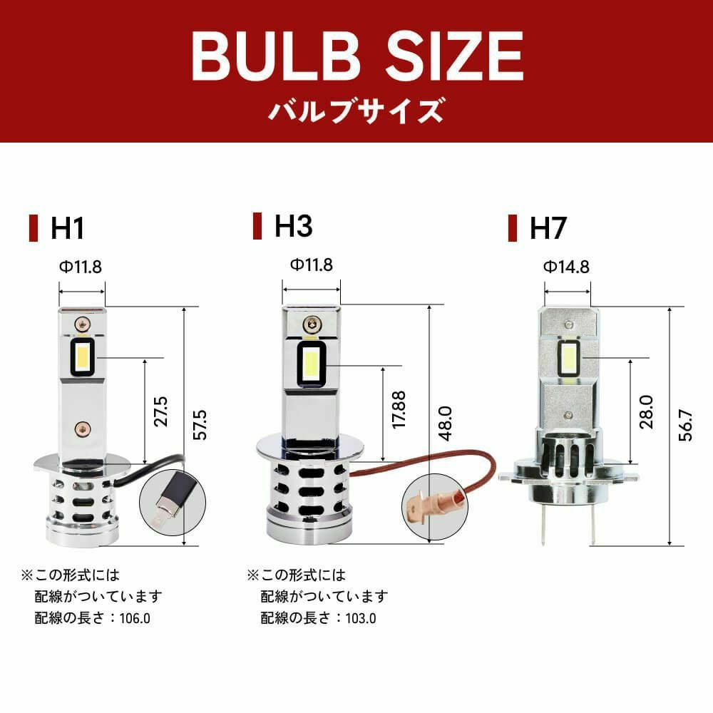 LED ヘッドライト フォグランプ 6500K H1 H3 H7 SSシリーズ 車検