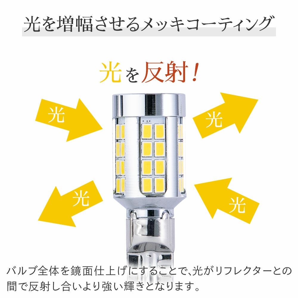 LED バックランプ 11080lx 6500K T16 T20 S25 特注LEDチップ46基搭載