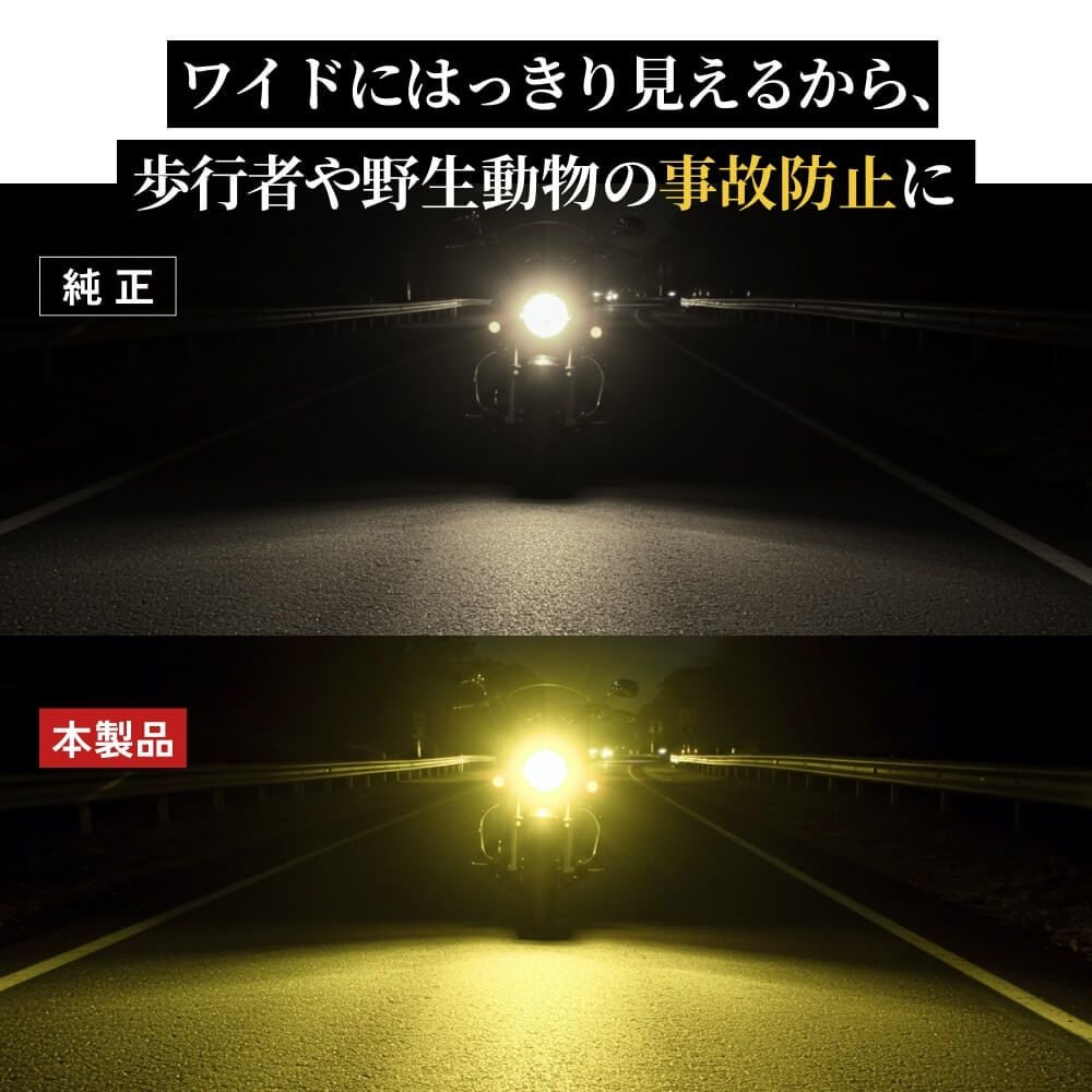 LED ヘッドライト 32500cd 3000K H4 Hi/Lo Aシリーズ バイク用 1灯用