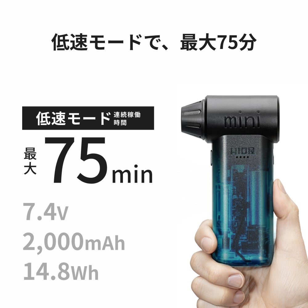 HID屋 エアダスター ブロワー 55m/s 充電式 コードレス ケース付き 軽量 230g